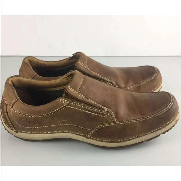 Clarks Men’s Brown Leather Casual Slip On Loafers - Picture 4 of 8